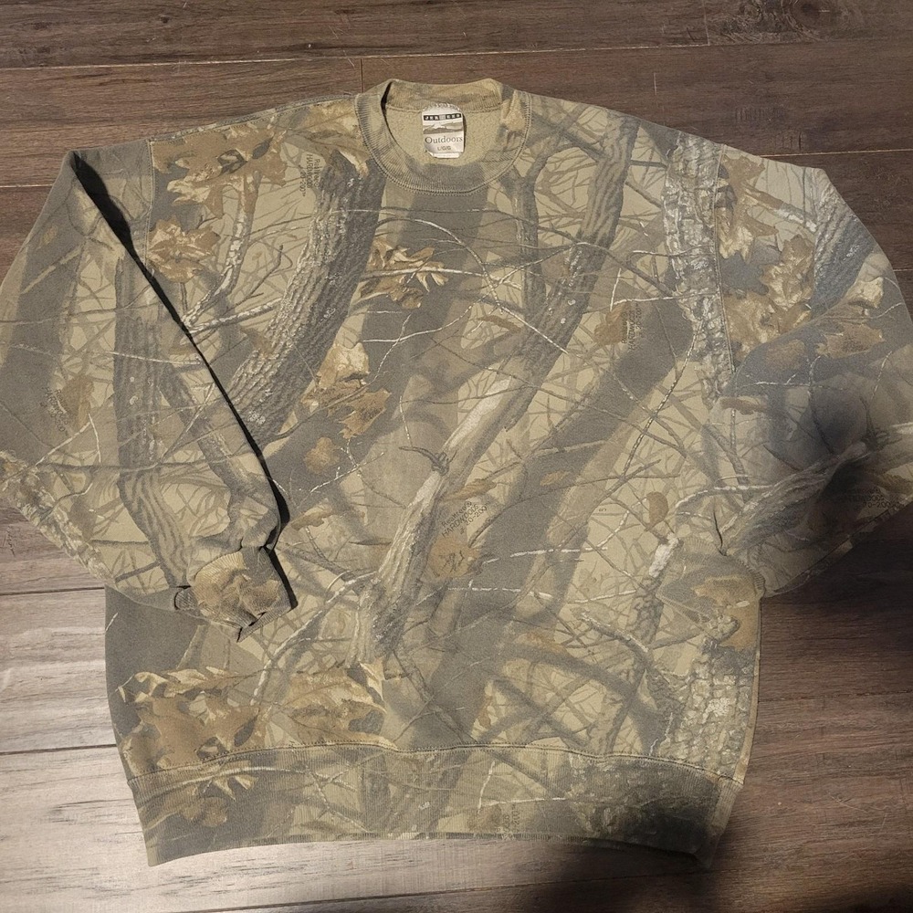 Vintage Realtree Jerzees Camo Sweatshirt Mens large  Hunting Crewneck 90s